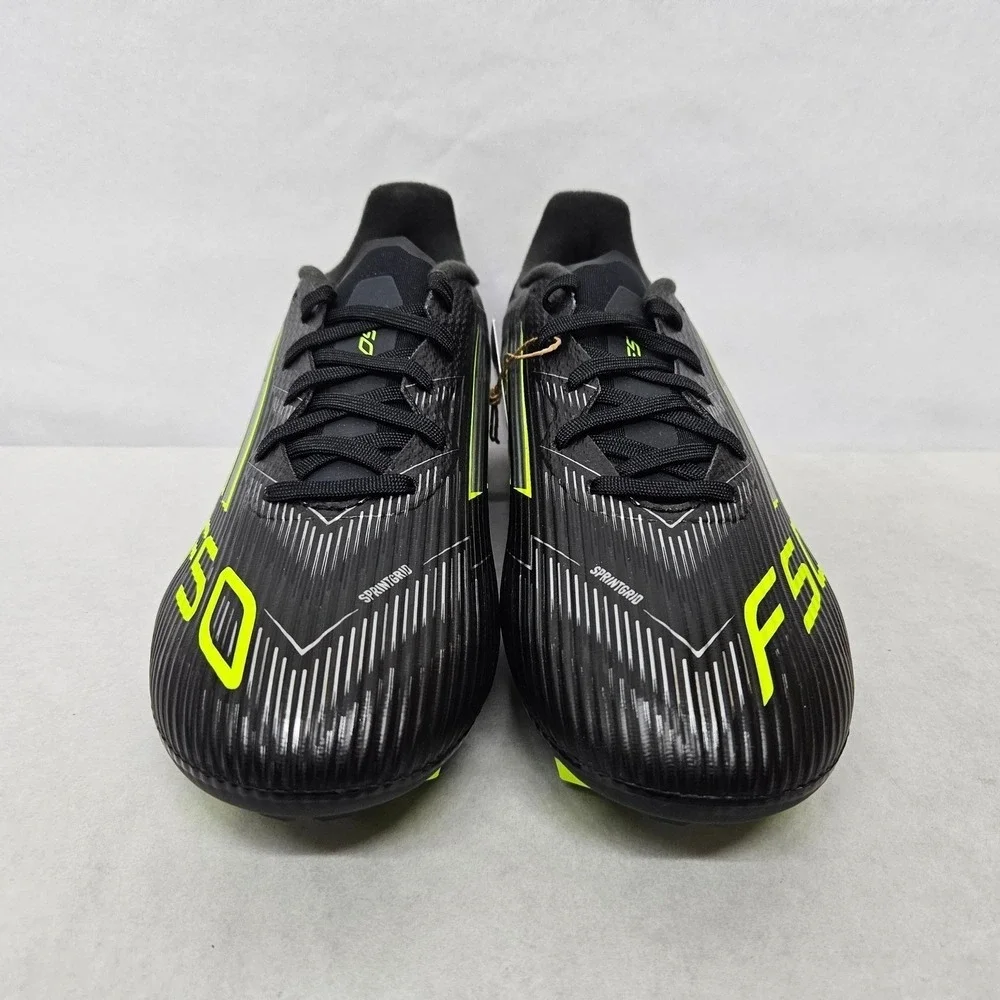 Adidas F50 League FG MG‎ Soccer Cleats JI0007 Black Lucid Lemon Mens Size 8